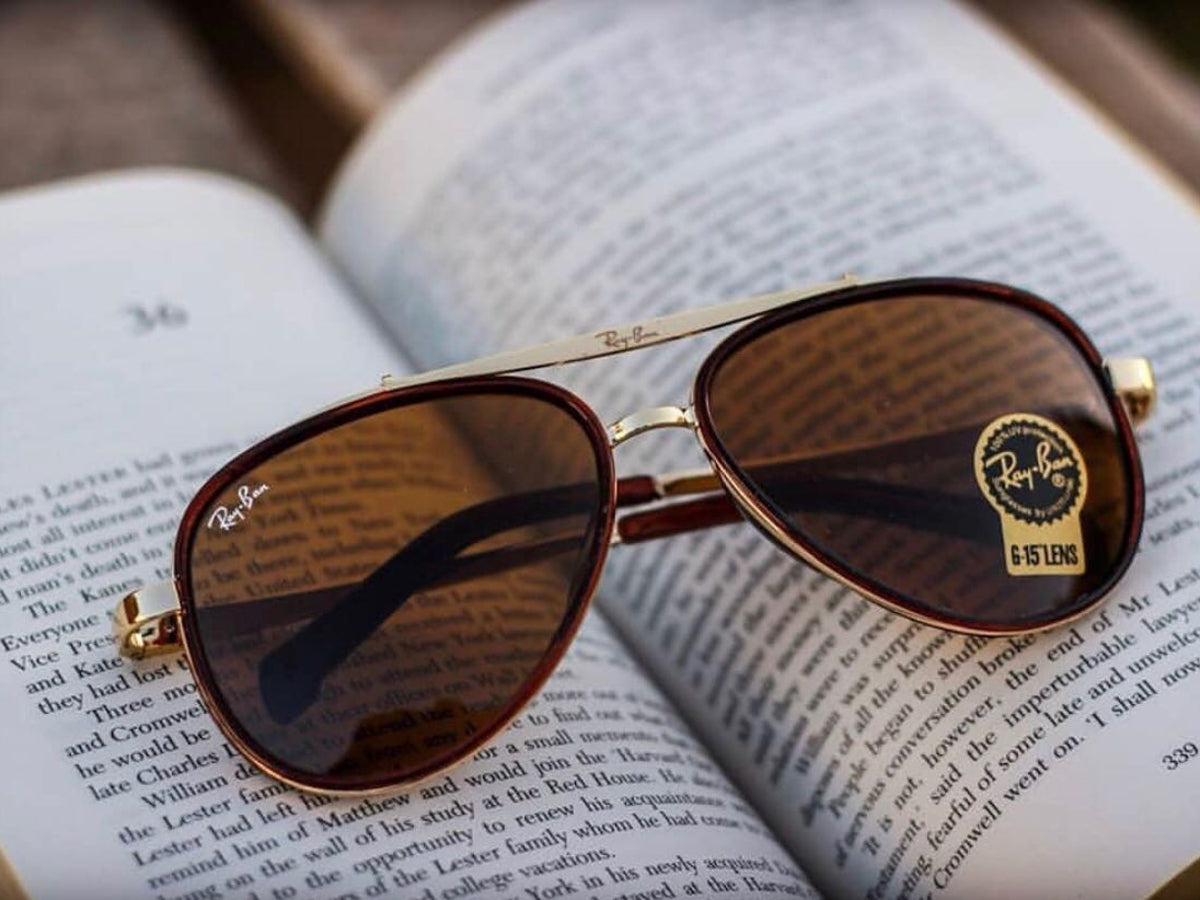 Ray-Ban New Stylish Brown & Gold 4414 Causal Latest Master Pcs Sunglass For Unisex.