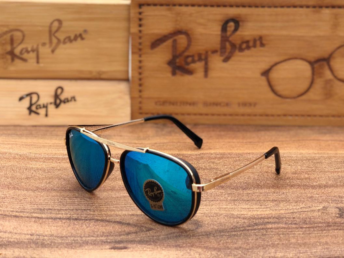 RB Ray-Ban New Design Festival Special Blue & Gold 4414 Master Pcs Sunglass For Men.