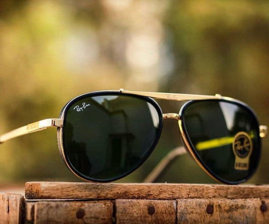 Ray-Ban ( RB ) New Stylish Green & Gold 4414 Causal Latest Master Pcs Sunglass For Unisex.