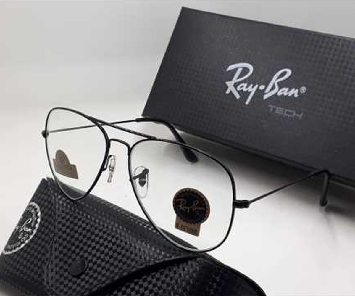 Ray-Ban Clear & Black 3026 Oval Shape Master Pcs Sunglasses For Men.