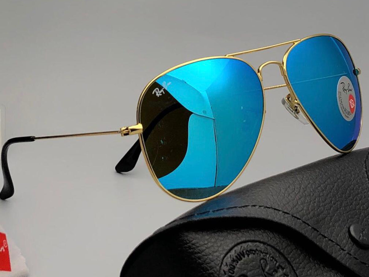 Ray-Ban New Stylish Blue & Gold 3026 Wayfarer Master Pcs Sunglass For Unisex