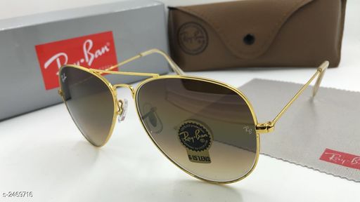 RB New Stylish Design Brown Shade & Gold 3422 Fancy Aviator Bridge Master Pcs Sunglasses For Men.