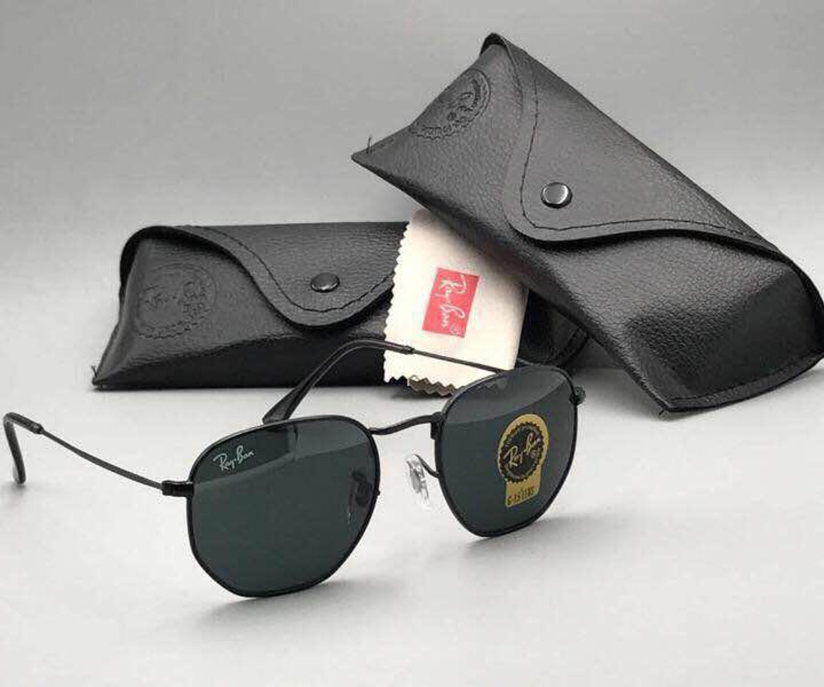 Ray-Ban New Stylish Black & Black 3447 Round Master Pcs Sunglasses For Men