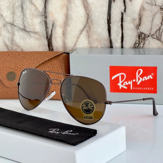 Ray-Ban New Stylish Aviator 3026 Brown and Brown Sunglasses for men and women.