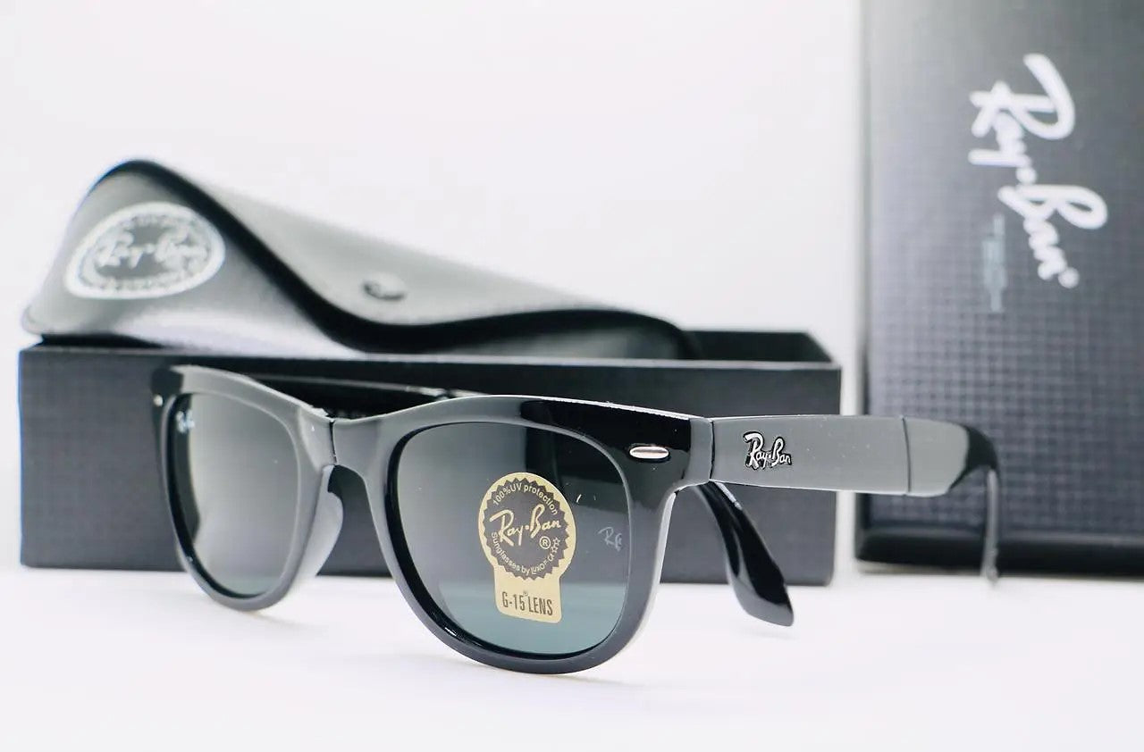RB Ray-Ban New Stylish Square Black & Black 2140 Mens Wayfarer Sunglasses.